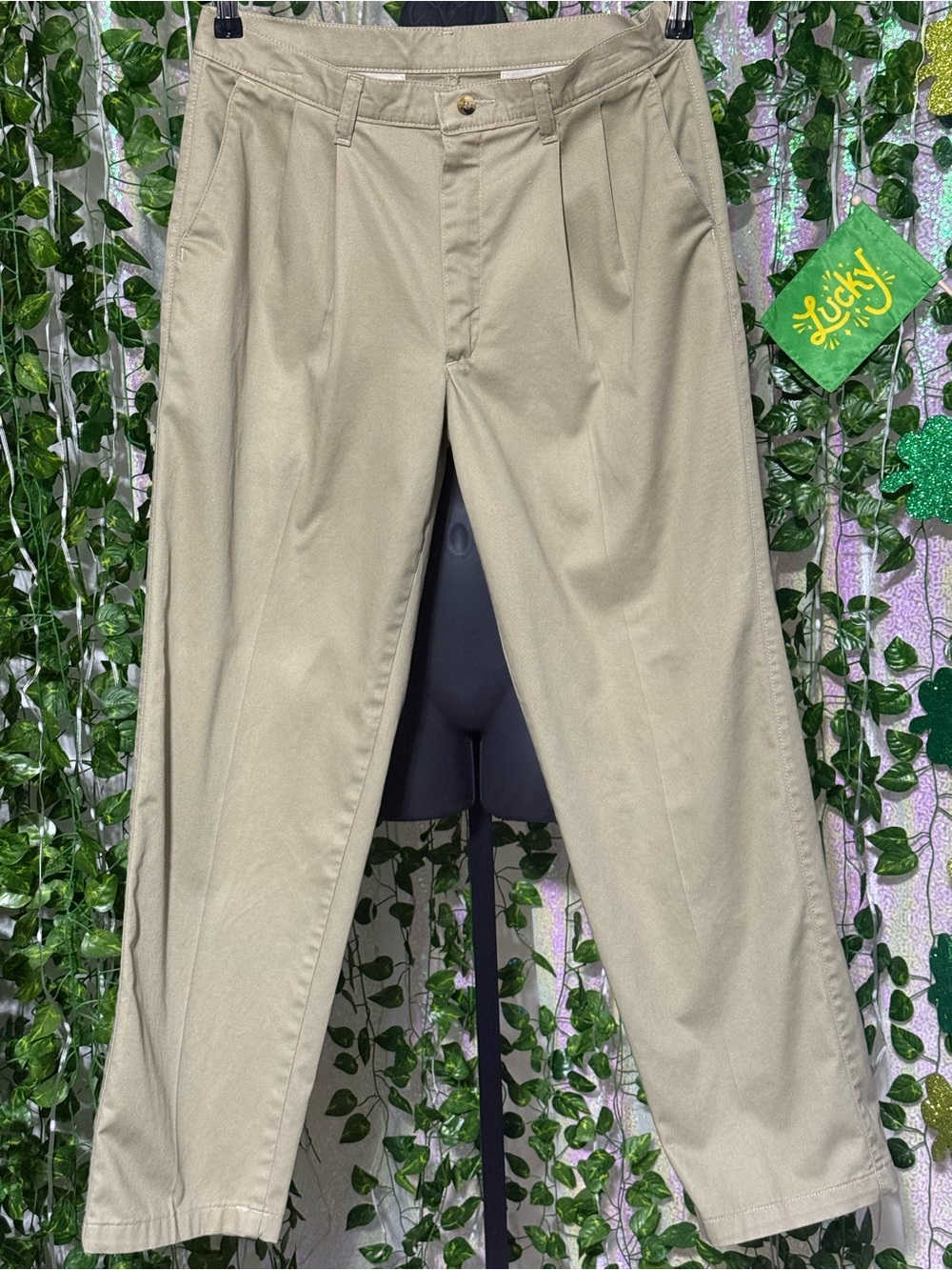 Timber Creek Wrangler Men's Pleated Chinos in Light Khaki size 32 x 30